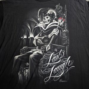David Gonzales DGA T Shirt Mens 2XL Last Laugh Jester Clown Lowrider Chicano Art